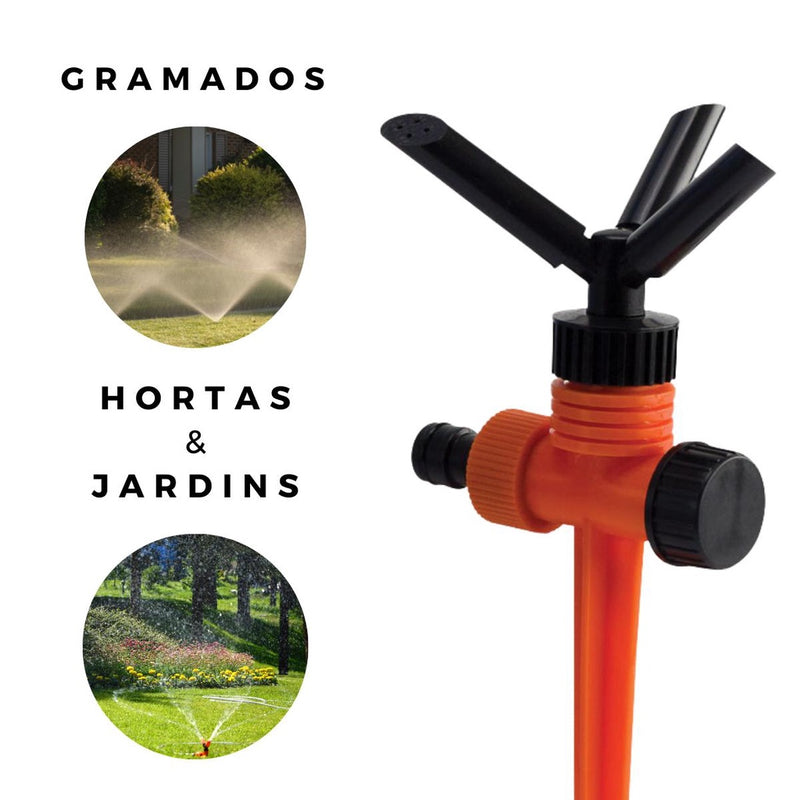 Irrigador de Jardim Giratório com 3 Jatos Force